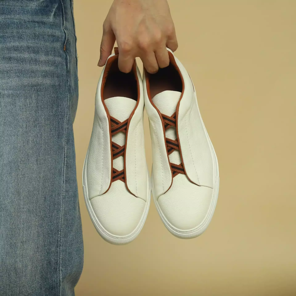 Comfortable Breathable Leather Men's Sneakers Low-top Leg Leather White Shoes Non-slip Flat Outdoor Sports